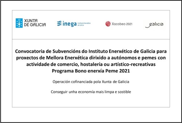 Ayuda Xunta de Galicia 2021 - Sostenibilidad - Enerxía Peme 2021